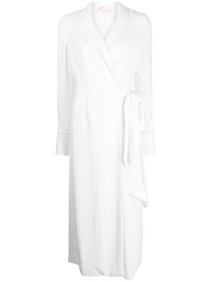 Galvan London notched-collar wrap dress - White