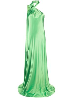 Galvan London one-shoulder draped maxi dress - Green