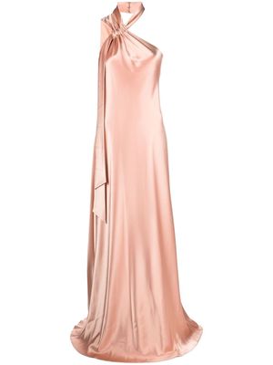Galvan London one-shoulder flared gown - Pink
