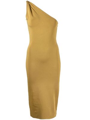 Galvan London Persephone one-shoulder dress - Brown
