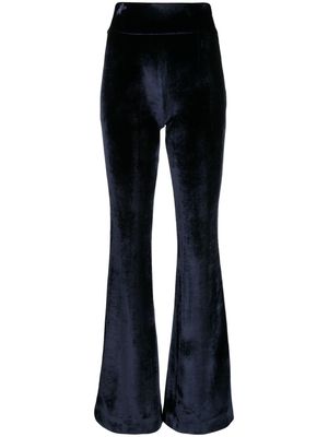 Galvan London pintucked velvet high-waisted trousers - Blue