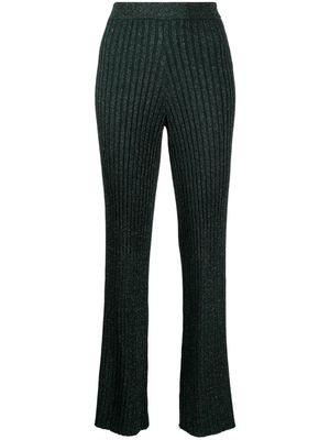 Galvan London Rhea metallic-finish trousers - Green