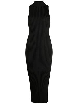 Galvan London Rhea metallic ribbed-knit midi dress - Black