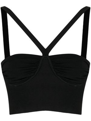 Galvan London Ruched Venus bustier-style bralette - Black