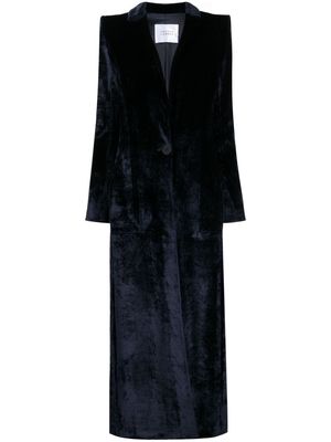 Galvan London Sculpted velvet single-breasted coat - Blue