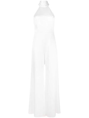 Galvan London Sienna halterneck silk jumpsuit - White