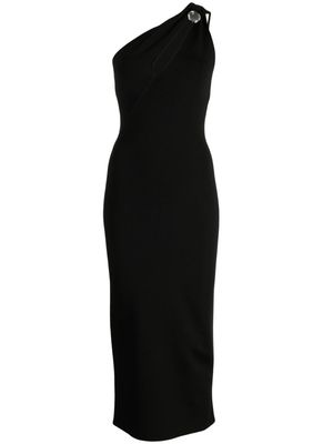 Galvan London Skye one-shoulder maxi dress - Black