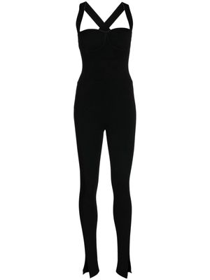 Galvan London sweetheart-neck sleeveless jumpsuit - Black