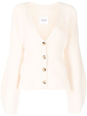 Galvan London Theia pearl-button cardigan - White