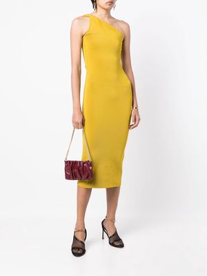 Galvan one-shoulder midi dress - Yellow