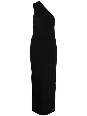 Galvan Persephone one-shoulder midi dress - Black