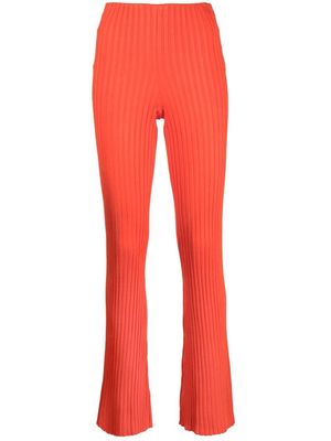 Galvan Rhea ribbed-knit flared trousers