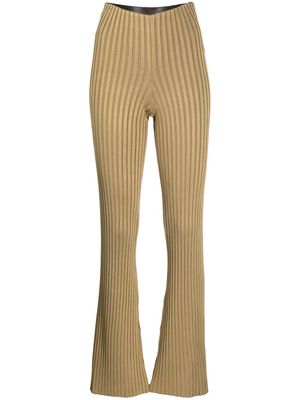 Galvan Rhea ribbed-knit lounge trousers - Brown