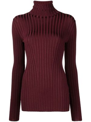 Galvan rib-knit roll neck jumper - Purple
