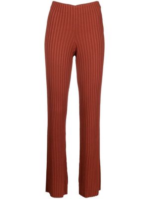 Galvan ribbed-knit trousers - Brown