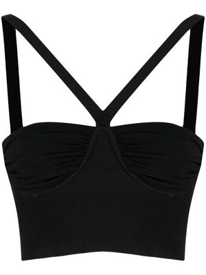 Galvan ruched bra top - Black