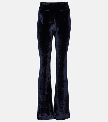 Galvan Sculpted high-rise velvet straight pants