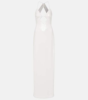 Galvan Sequined halterneck gown