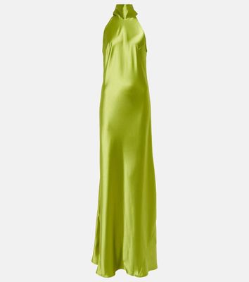 Galvan Sienna satin halterneck gown