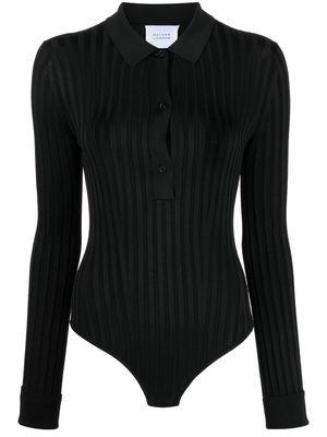 Galvan stripe-print long-sleeve bodysuit - Black
