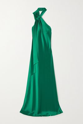 Galvan - Ushuaia Satin Halterneck Gown - Green