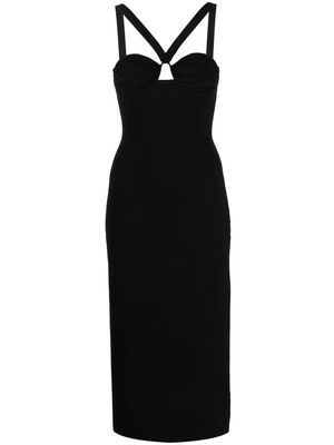 Galvan Venus halterneck midi dress - Black