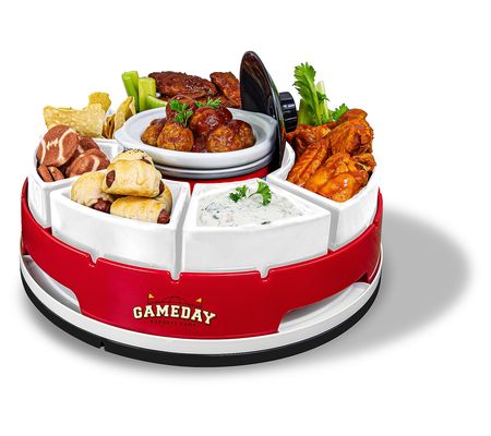 Game Day Lazy Susan Appetizer Server w/ 16 oz W arming Pot