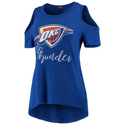 GAMEDAY COUTURE Women's Blue Oklahoma City Thunder Flowy Cold Shoulder T-Shirt
