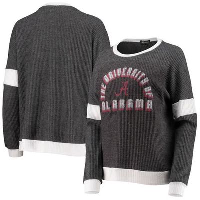 GAMEDAY COUTURE Women's Gray/White Alabama Crimson Tide Worth the Hype Color-Blocked Tri-Blend Long Sleeve T-Shirt