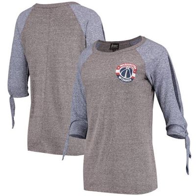 GAMEDAY COUTURE Women's Heathered Gray Washington Wizards Out & About 3/4-Sleeve Raglan T-Shirt in Heather Gray