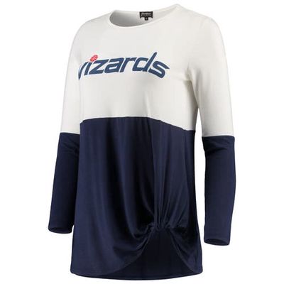 GAMEDAY COUTURE Women's Navy Washington Wizards In It To Win It Colorblock Long Sleeve T-Shirt