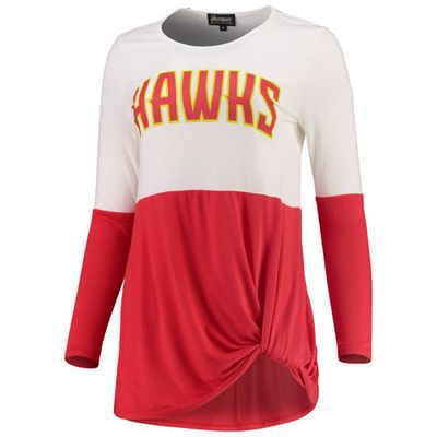 GAMEDAY COUTURE Women's Red Atlanta Hawks In It To Win It Colorblock Long Sleeve T-Shirt