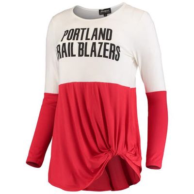 GAMEDAY COUTURE Women's Red Portland Trail Blazers In It To Win It Colorblock Long Sleeve T-Shirt