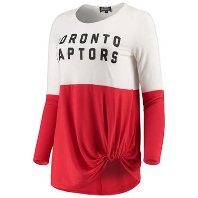 GAMEDAY COUTURE Women's Red Toronto Raptors In It To Win It Colorblock Long Sleeve T-Shirt