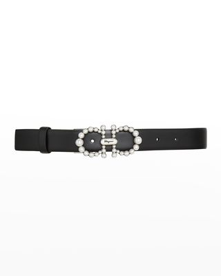 Gancini Pearly Leather Belt