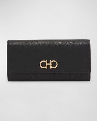 Gancino Flap Leather Wallet with Chain Strap