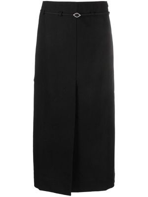 GANNI A-line organic cotton midi skirt - Black