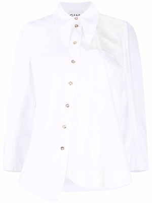 GANNI asymmetric-fastening shirt - White