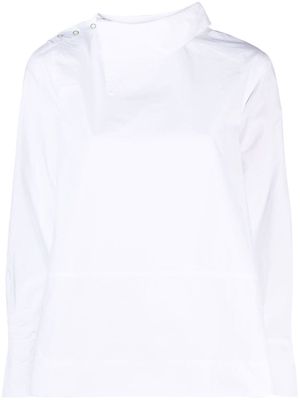 GANNI asymmetric organic cotton shirt - White