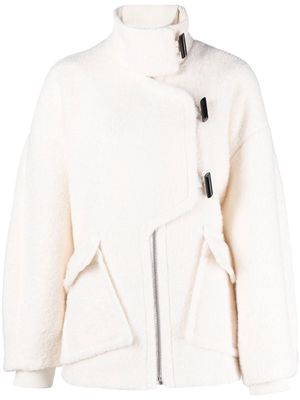 GANNI asymmetric toggle coat - White