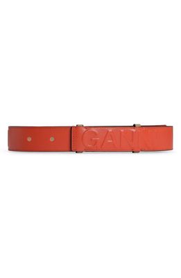 Ganni Banner Recycled Leather Belt in Paprika