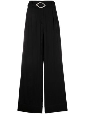 GANNI belted palazzo trousers - Black
