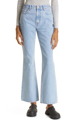 Ganni Betzy High Waist Rigid Bootcut Jeans in Light Blue Stone
