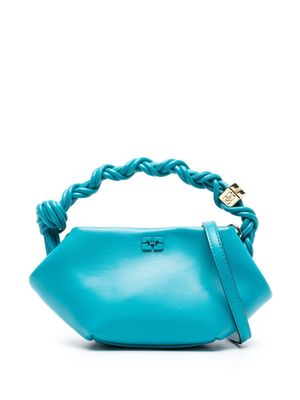 GANNI Bou braided-handle mini bag - Blue