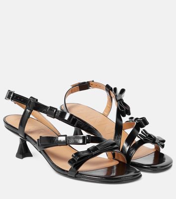 Ganni Bow-detail leather sandals
