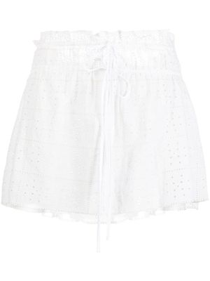 GANNI broderie anglaise organic cotton miniskirt - White