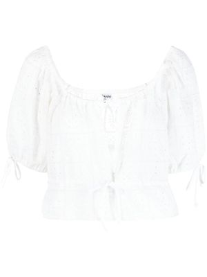 GANNI broderie anglaise organic cotton top - White