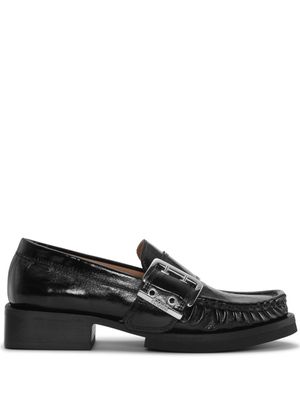 GANNI buckle-fastening loafers - Black