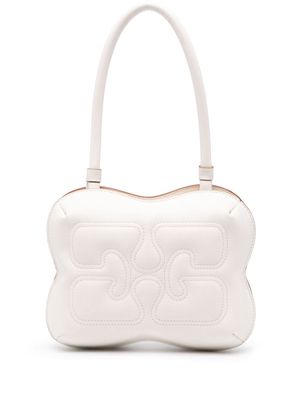 GANNI Butterfly debossed-logo shoulder bag - White