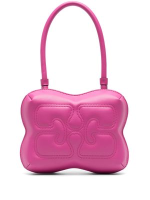 GANNI Butterfly logo-embossed shoulder bag - Pink